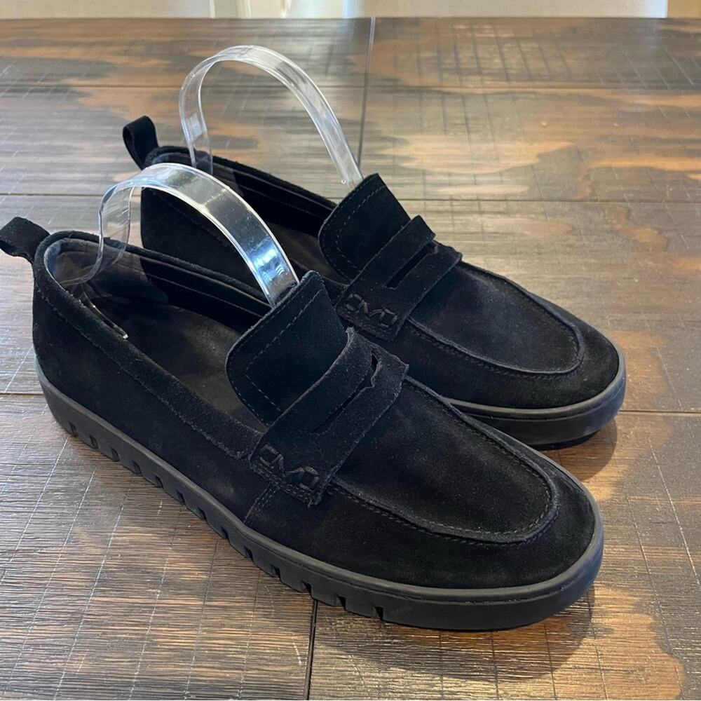 Vionic Black Suede Penny Loafers